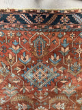 Vintage rug showing abrash and rich vegetable-dyed wool