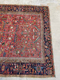 7x10 Antique Salmon ground Heriz rug #3071