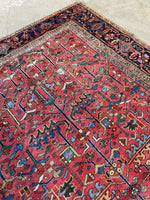 7x10 Antique Salmon ground Heriz rug #3071