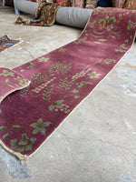 2’6 x 7’9 Antique Mauve Art Deco Chinese Runner #3030
