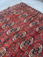 3'5 x 3'6 Antique Tribal Turkmen / Turkoman Rug / Small Antique Rug