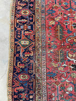 7x10 Antique Salmon ground Heriz rug #3071