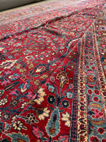 12x16 Floral Fuchsia Antique Persian Rug /  Large Antique Rug #1377ML