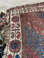 3’ x 5’8 Antique Love Worn Baluch Rug #2648