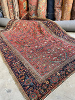 7x10 Antique Salmon ground Heriz rug #3071