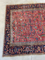 7x10 Antique Salmon ground Heriz rug #3071