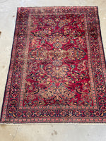 5’ x 6’8 Antique Persian Lilihan Rug #2530 / Small Vintage Rug