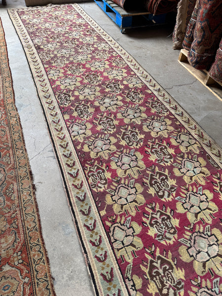 Diagonal view capturing floral work and subtle color variations.