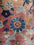 Persian Kerman rug detailed floral medallion style motifs.