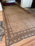 Muted Vintage Rug / Subdued Vintage Rug / 7’3 x 14’9 Antique Khotan #3613