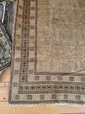 Muted Vintage Rug / Subdued Vintage Rug / 7’3 x 14’9 Antique Khotan #3613