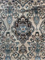 10x13 Ivory and Blue Antique Persian Rug #4284