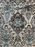 10x13 Ivory and Blue Antique Persian Rug #4284