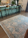 Muted Vintage Persian Rug / 5'8 x 7'6 Afshar Rug #4158
