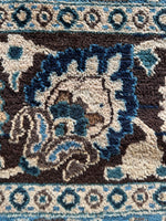 10x13 Ivory and Blue Antique Persian Rug #4284