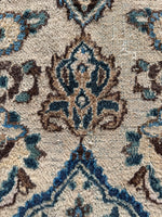 10x13 Ivory and Blue Antique Persian Rug #4284