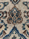 10x13 Ivory and Blue Antique Persian Rug #4284