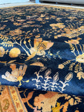 Close up of sheen in antique Indian Laristan rug.
