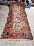 Antique Herati pattern Persian runner with delicate blue accents and a supple, flexible drape.