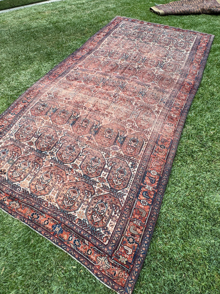 Worn Persian Rug / 6'7 X 13’3 Antique Gallery Rug #2774