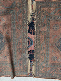 Underside view showing weave and texture of antique Persian Malayer rug.
