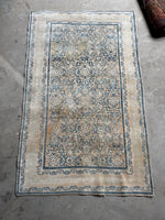 4x6 Muted Ivory and Blue Antique Persian Rug #4223ML