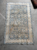4x6 Muted Ivory and Blue Antique Persian Rug #4223ML