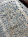 4x6 Muted Ivory and Blue Antique Persian Rug #4223ML