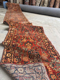 Long Skinny Vintage Persian Runner / 2'7 x 16'6 Antique Sarouk Runner #4523