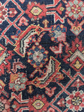 Close up of 5x8 Persian rug with water garden Mahi design.