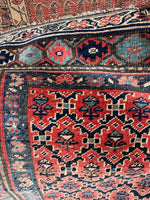 Persian Bidjar rug with mellow dragon fruit ground tones.