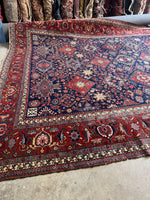 Side view of Heriz rug illustrating Persian design.