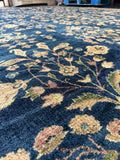 Oversized hand knotted Turkish Sparta rug with vegetable dyed wool and all over flowering vines.