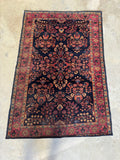 Small Antique Navy Sarouk Rug / 4'4 x 6'4 Sarouk Rug #4356