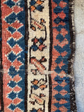 Antique Persian Kurdish Bag Face Scatter Rug / 2x2 Rug #4486