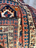 Antique Persian Kurdish Bag Face Scatter Rug / 2x2 Rug #4486