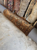 Antique Turkoman bag rug detail shot showing excellent vintage condition and natural wool pile texture.