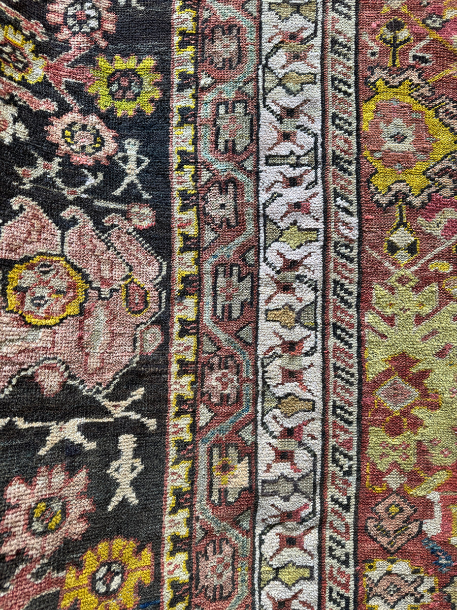 14x17 Vintage Rug / 13x16 Vintage Persian Rug / Sultanabad Mahal Rug ...