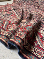 Immaculate vintage rug with chalky blush and dusty cocoa palette