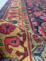 19th century Persian Bidjar rug with low, even wool pile.