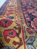 19th century Persian Bidjar rug with low, even wool pile.
