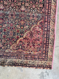 Corner spandrel detail on 19th century Ferahan rug.