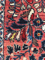 Well-piled vintage Persian hallway runner with a bold design.