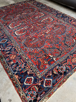 Large Vintage Persian Heriz Rug / 6'5 x 9'5 Rug #4304