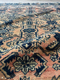 Hand knotted Persian Malayer rug sturdy wool low pile condition.