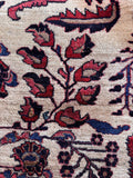 Authentic Persian Sarouk rug 10x14 showing botanical motifs with an ivory ground.