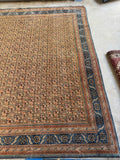 Antique Persian Tabriz rug 10’4 x 14’ with another view of one end.