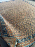 Antique Persian rug 10’4 x 14’ low even pile Tabriz weave.