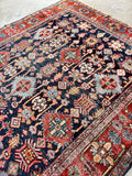 Navy Blue All Over Design Heriz Rug / 6'2 x 8'7 Antique Heriz Rug #3839