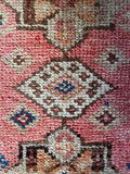 Close-up view of Persian Gharajeh runner with softened dyes and serene color story.